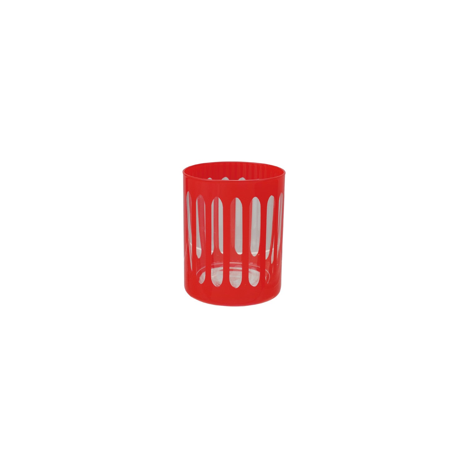 Red Striped Drinking Glass