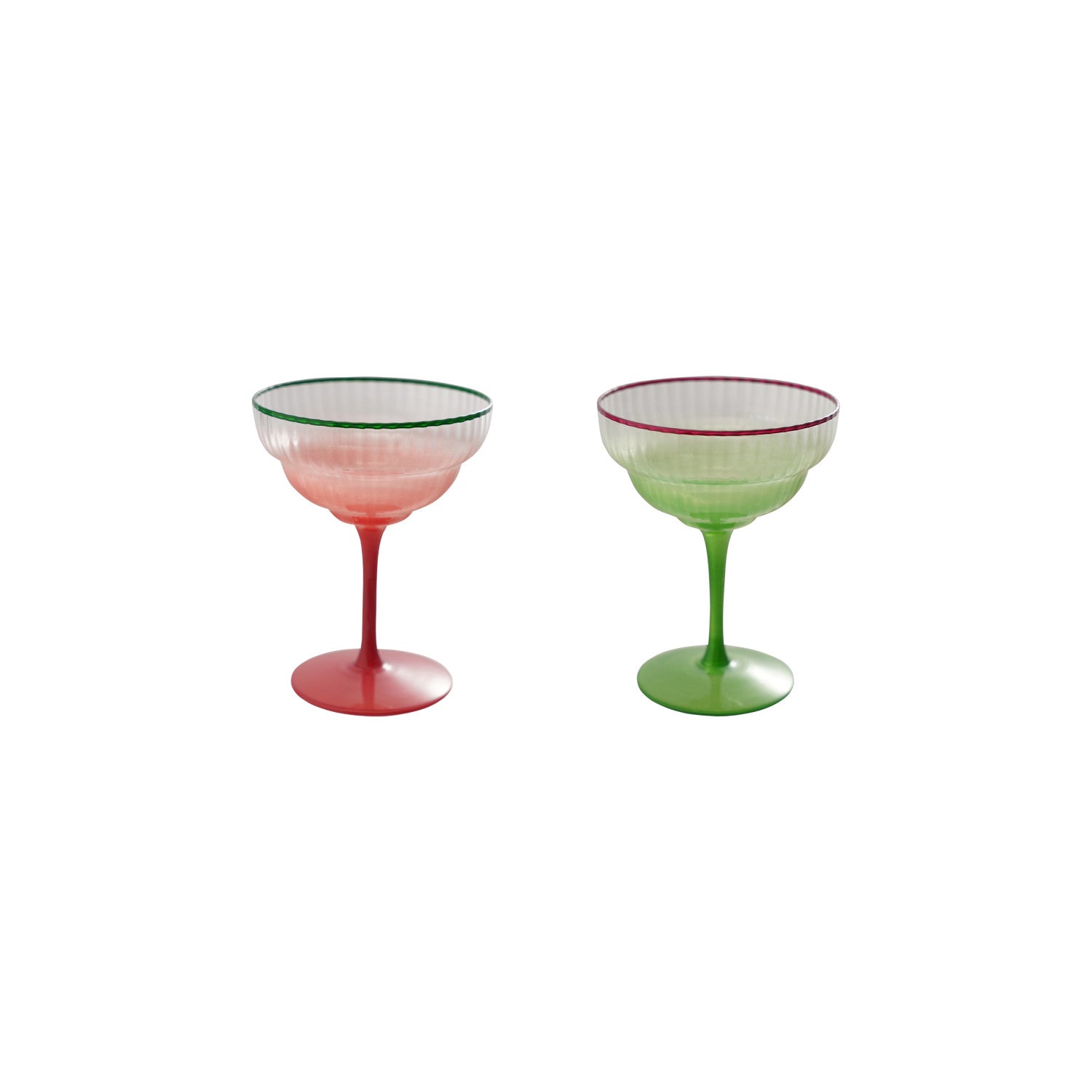 Ombre Fluted Stemmed Coupe Glass