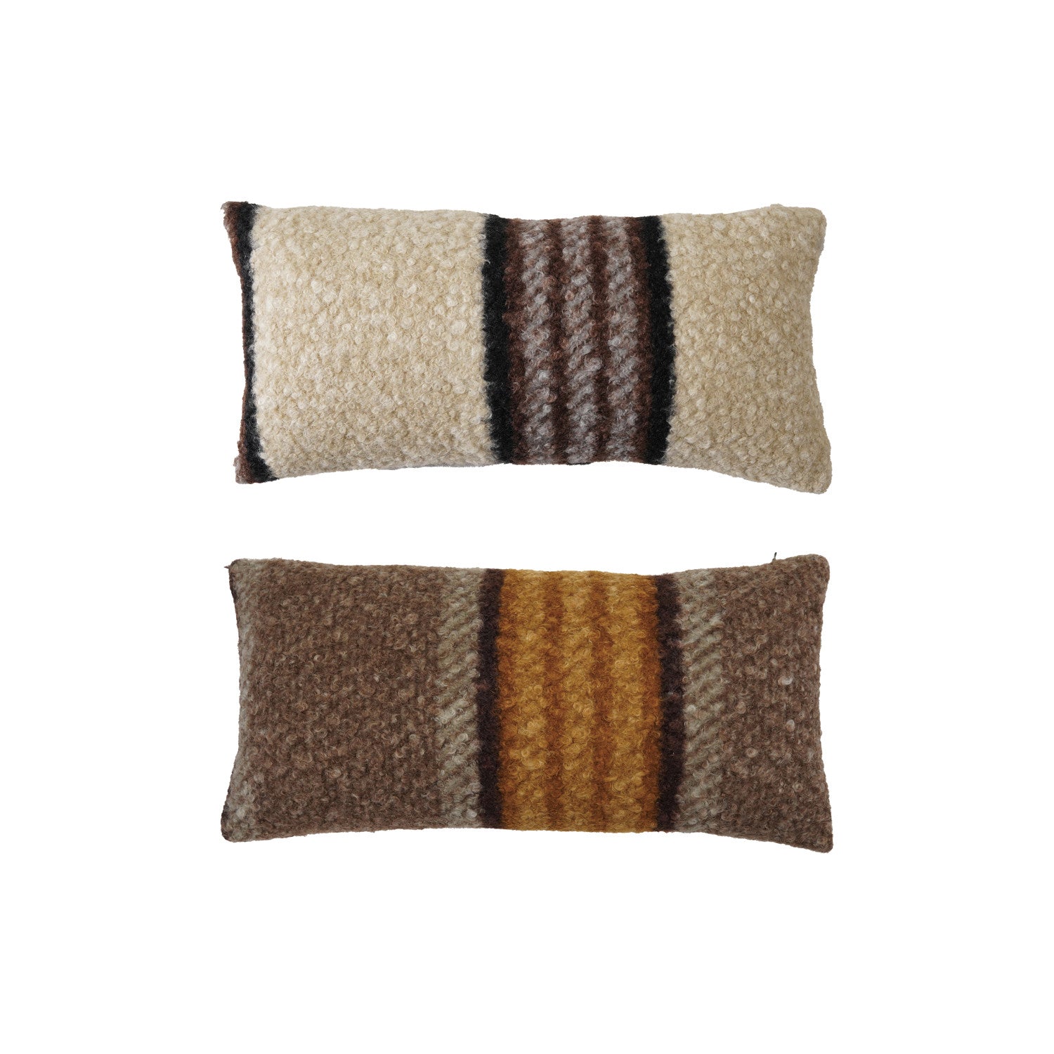 Fabric Faux Sherpa Lumbar Pillow