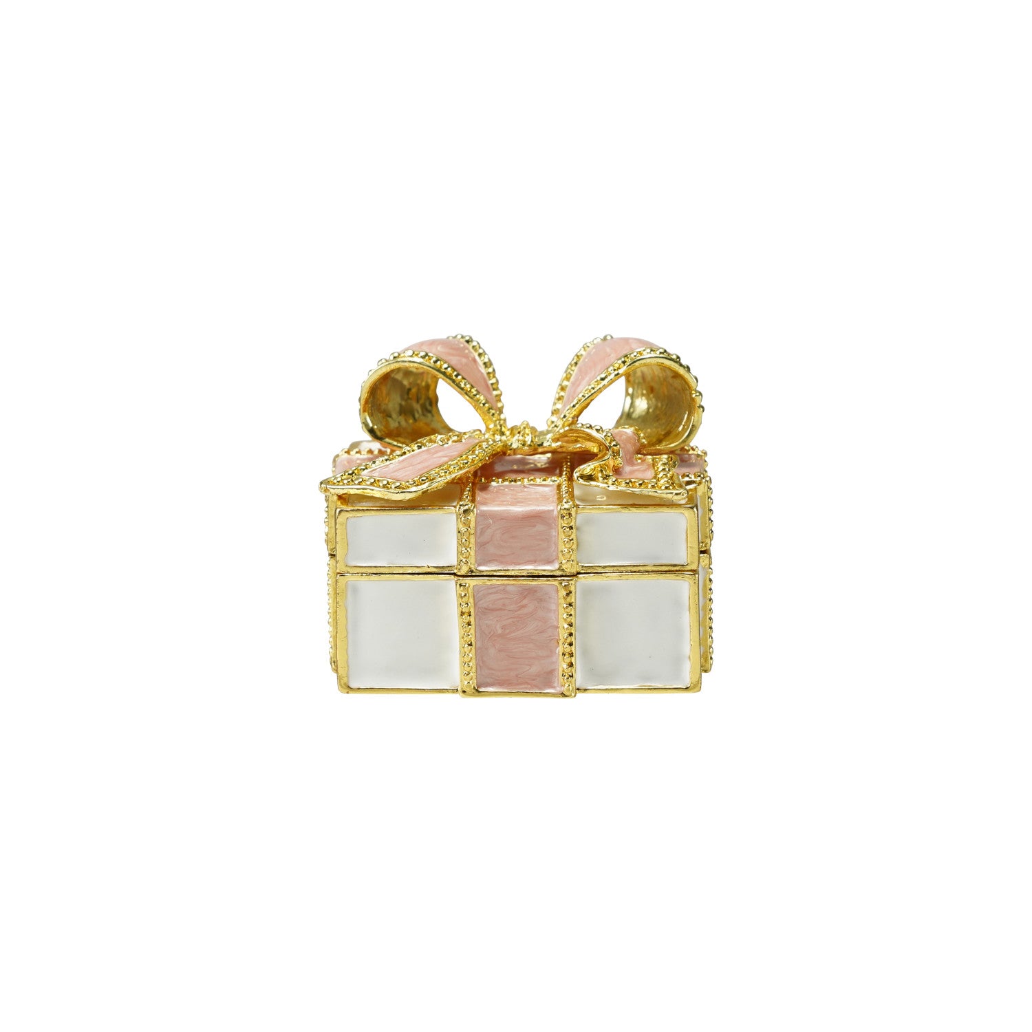 Enameled Metal Gift Shaped Trinket