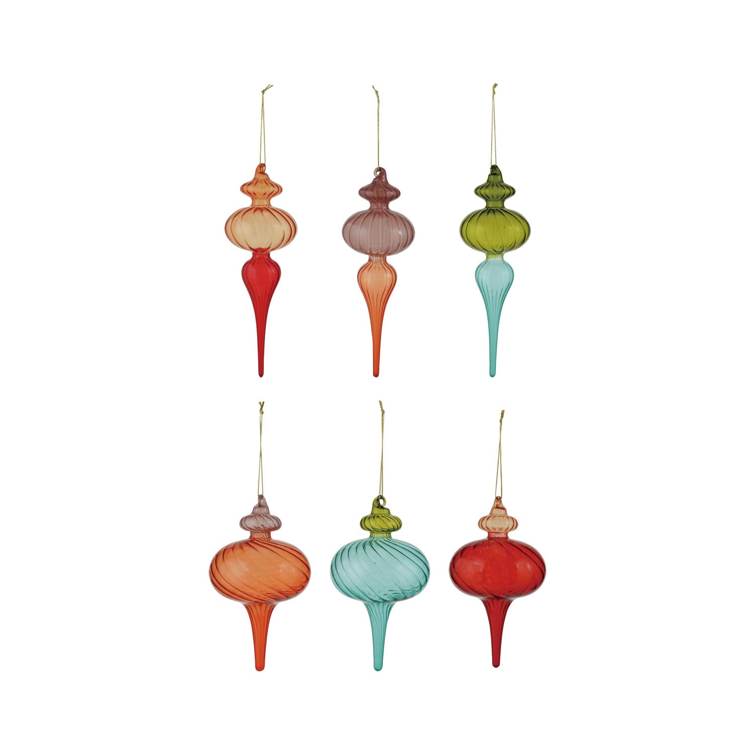 Two-Tone Glass Finial Ornament