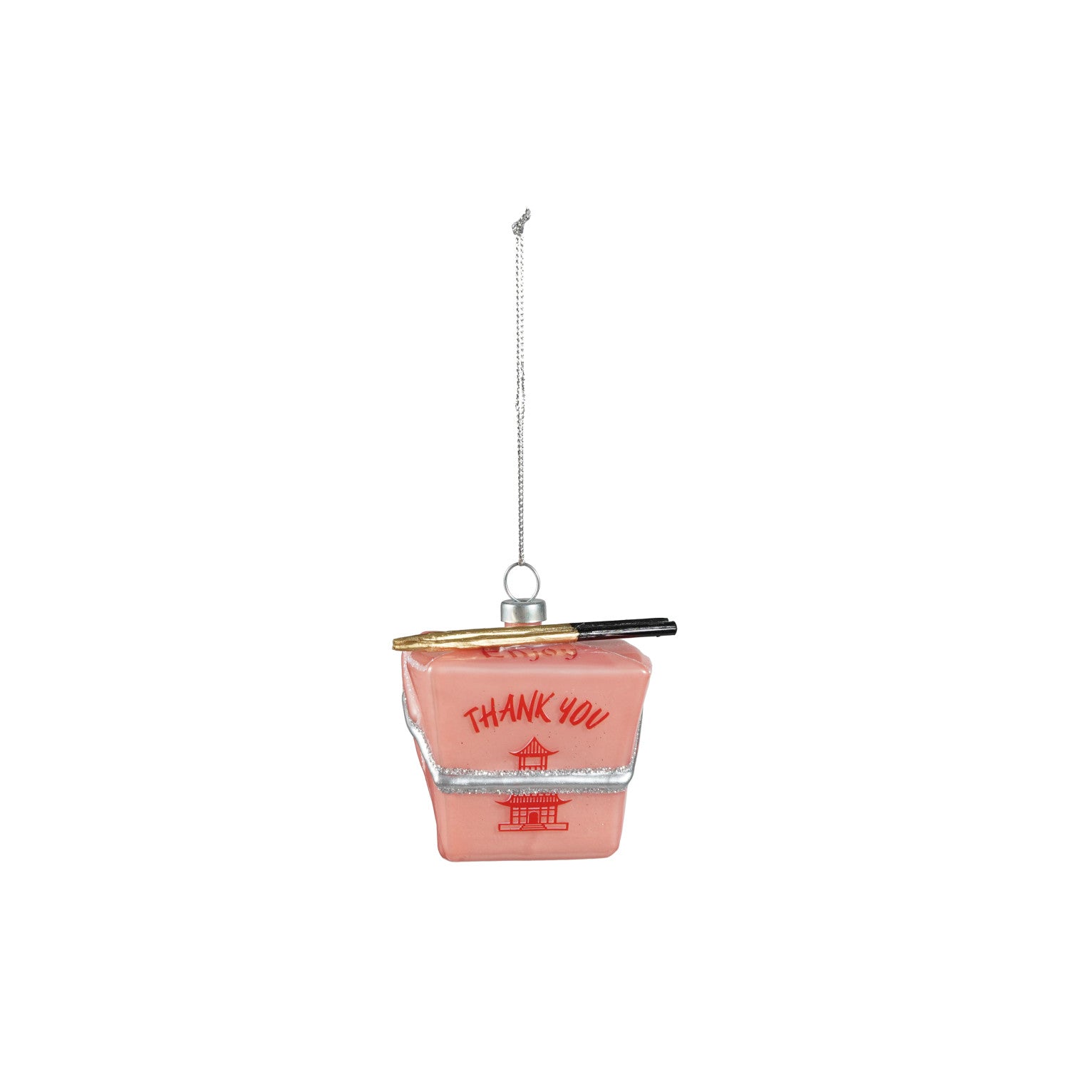 Hand-Painted Glass Take Out Food Ornament