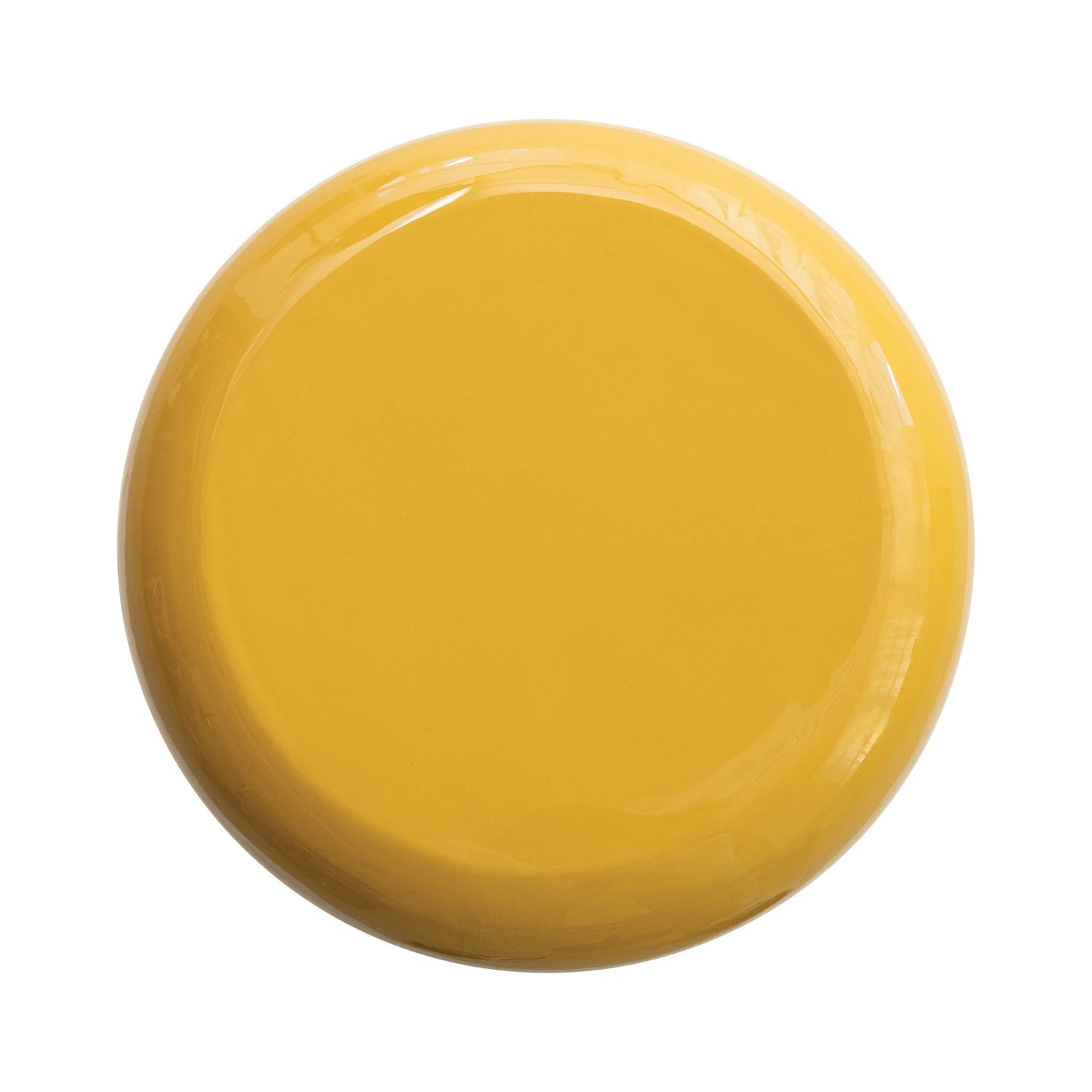 Yellow Enameled Metal Stool/Planter - Box Turtle