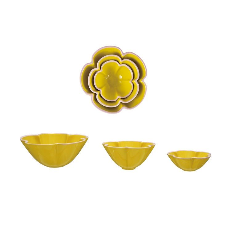 Yellow Flower Shaped Bowl - Box Turtle