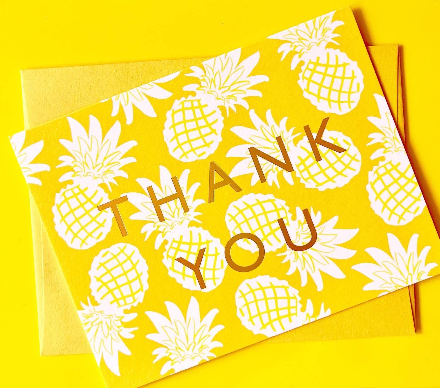 Yellow Pineapples Thank You Card - Box Turtle