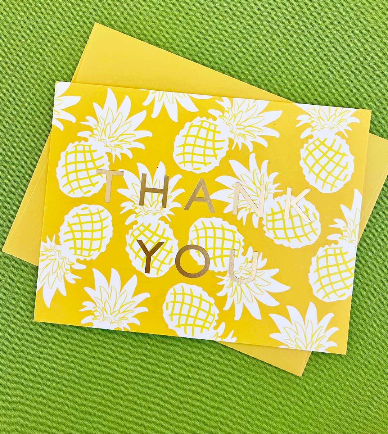 Yellow Pineapples Thank You Card - Box Turtle