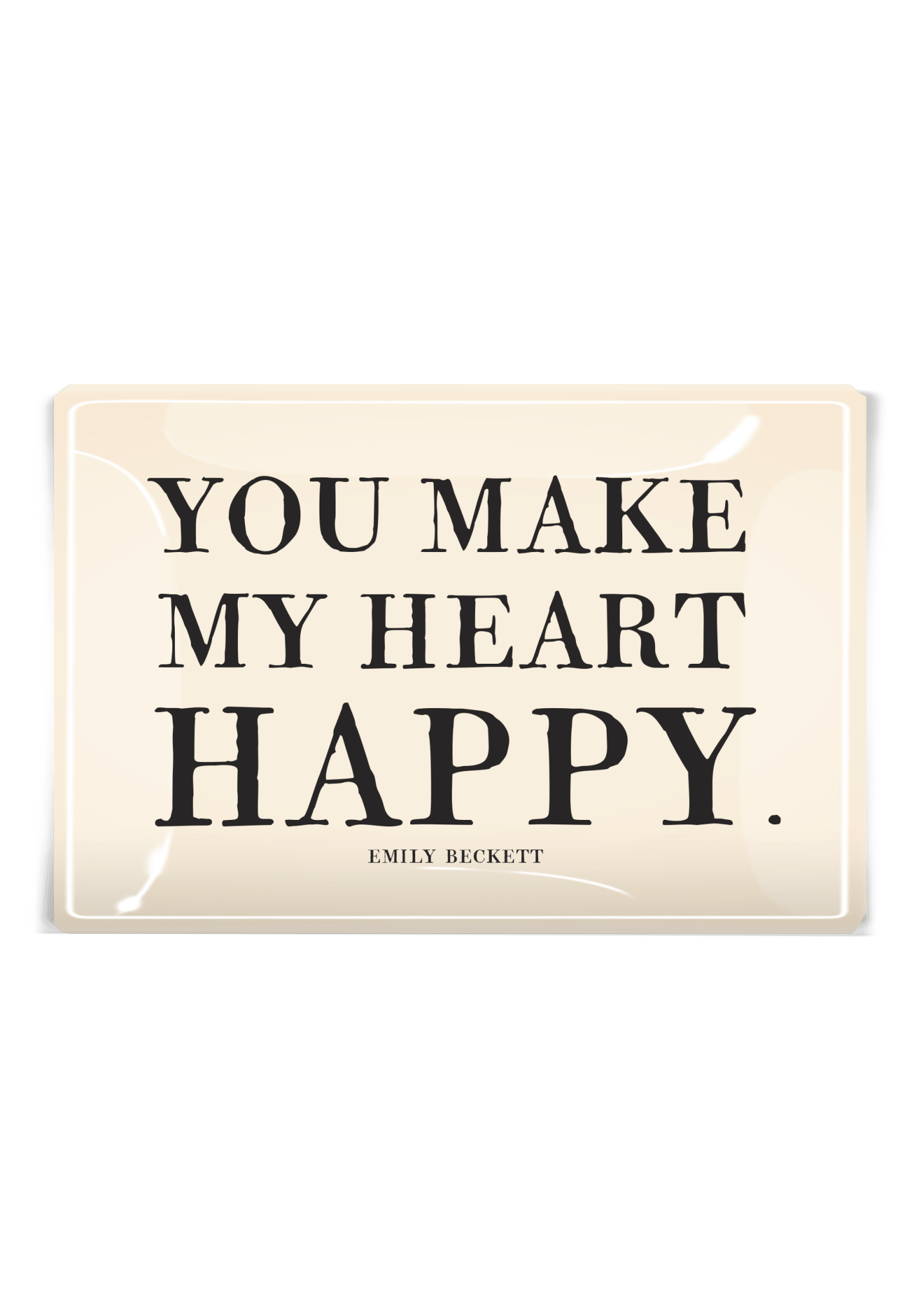 You Make My Heart Happy Decoupage Glass Tray - Box Turtle