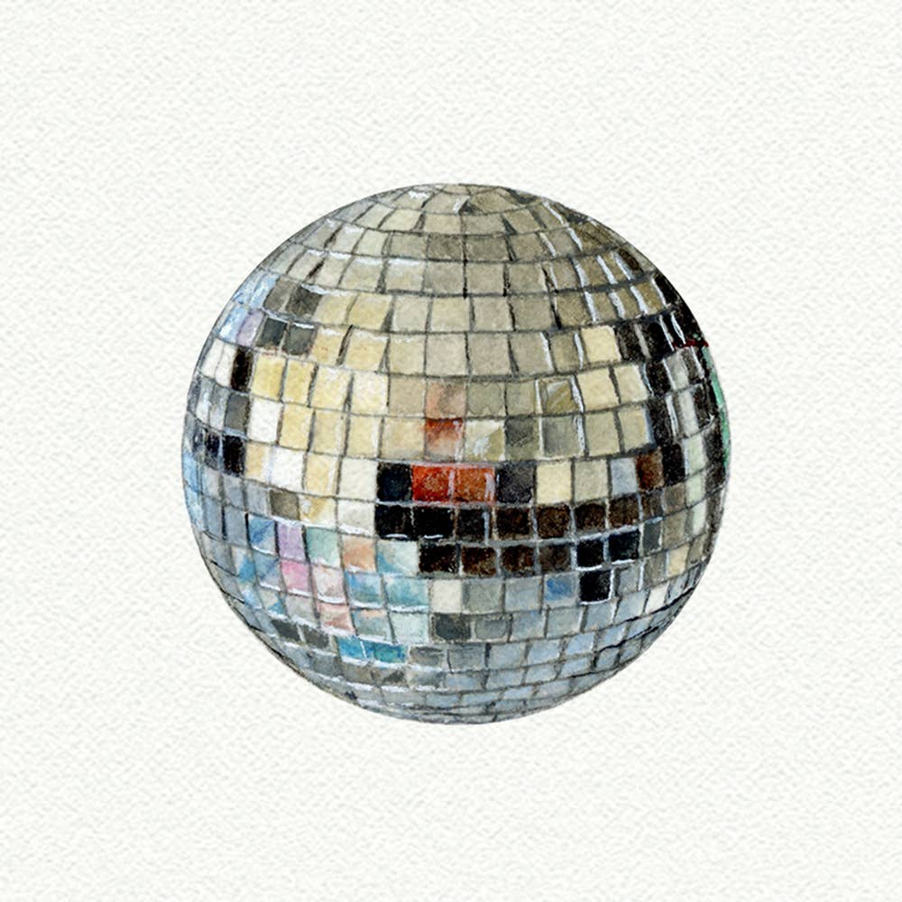 Disco Ball Miniature Watercolor Painting
