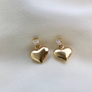 Puff Heart and CZ Stud