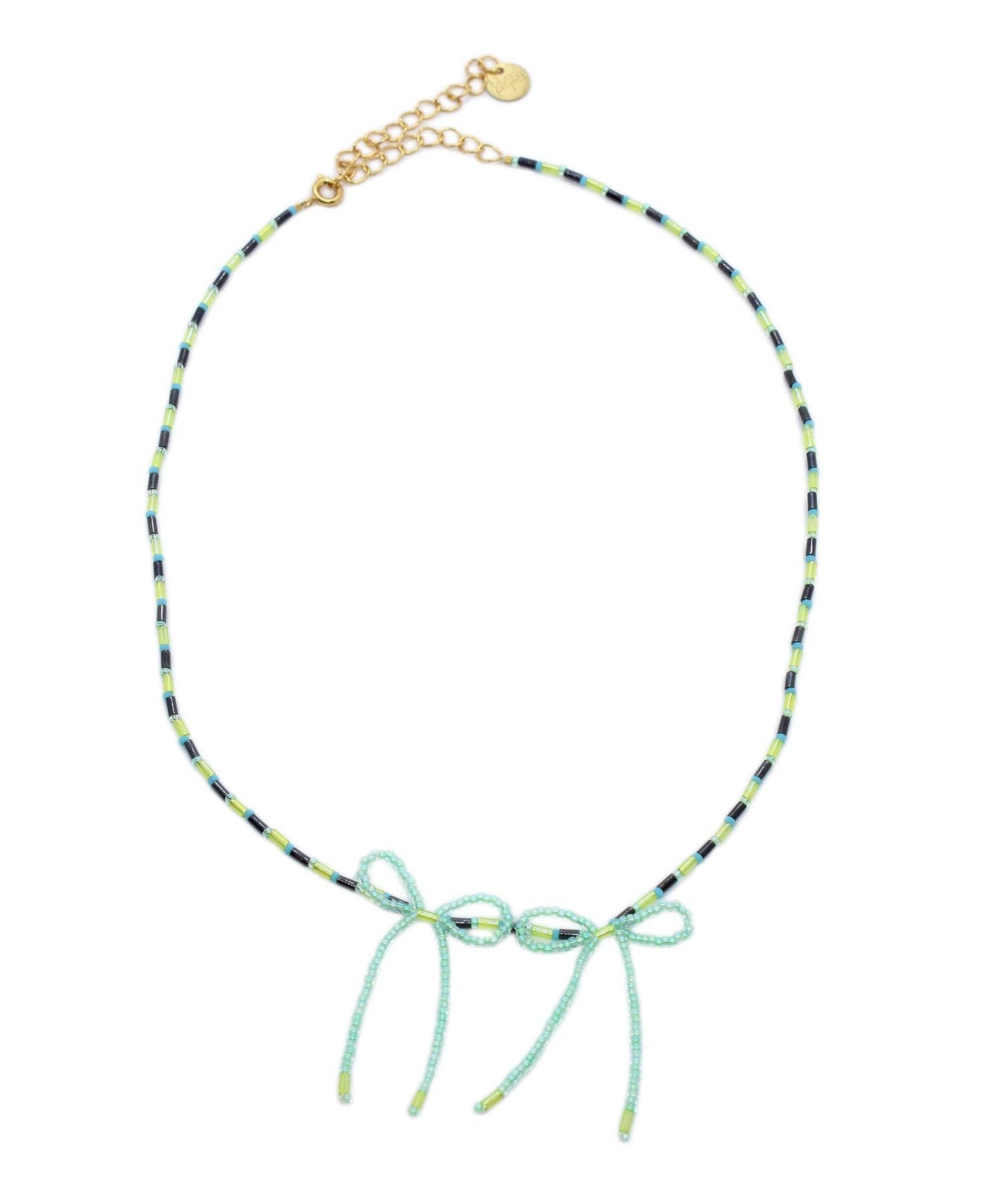 Mint Petite Bow Necklace