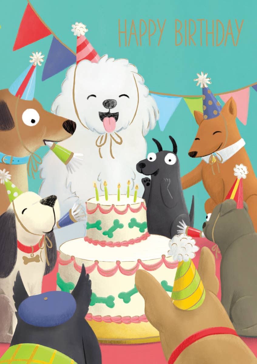 Celebrating Dogs Birthday Card