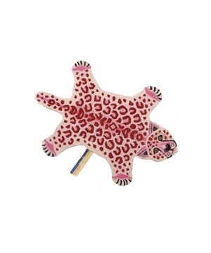 pinky leopard rug