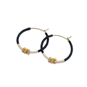 Black and White Rosette Hoops