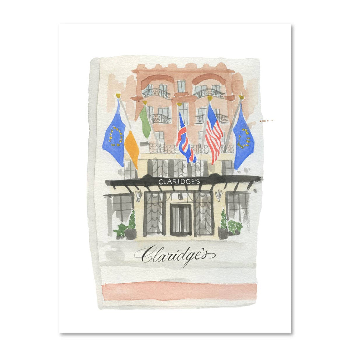 Claridges Matchbook Watercolor Print