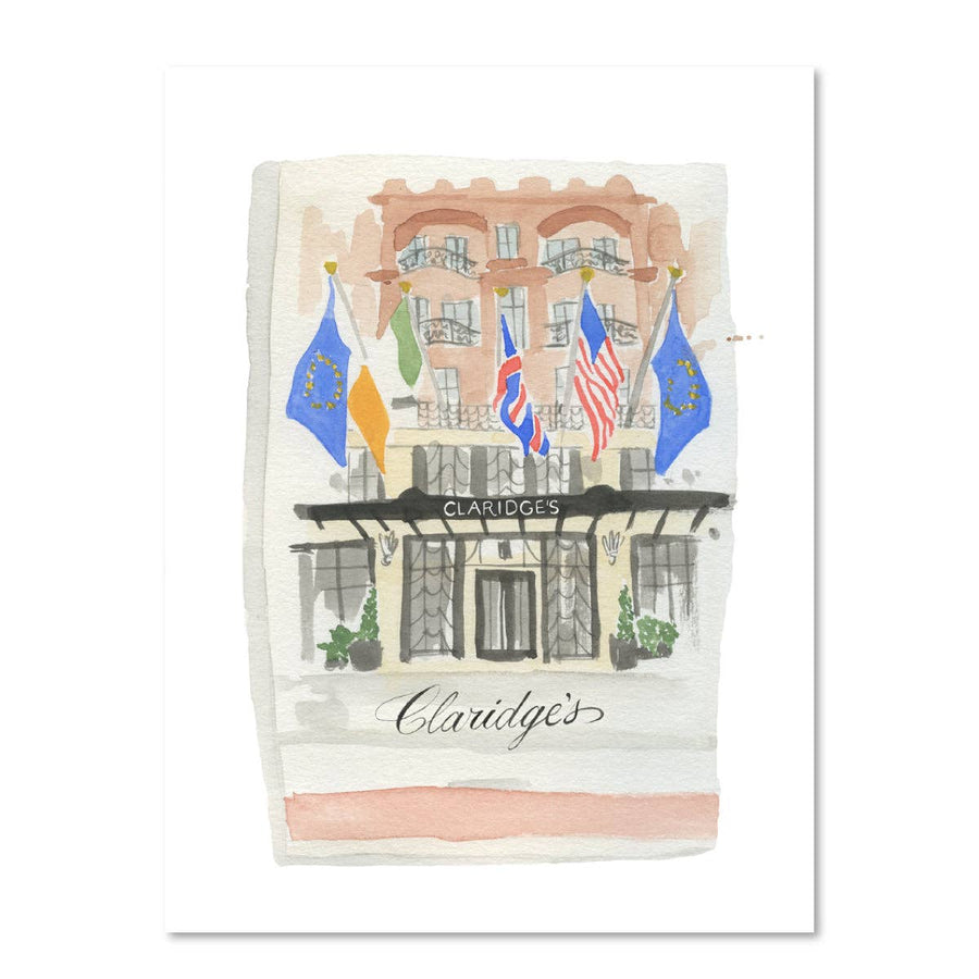 Claridges Matchbook Watercolor Print