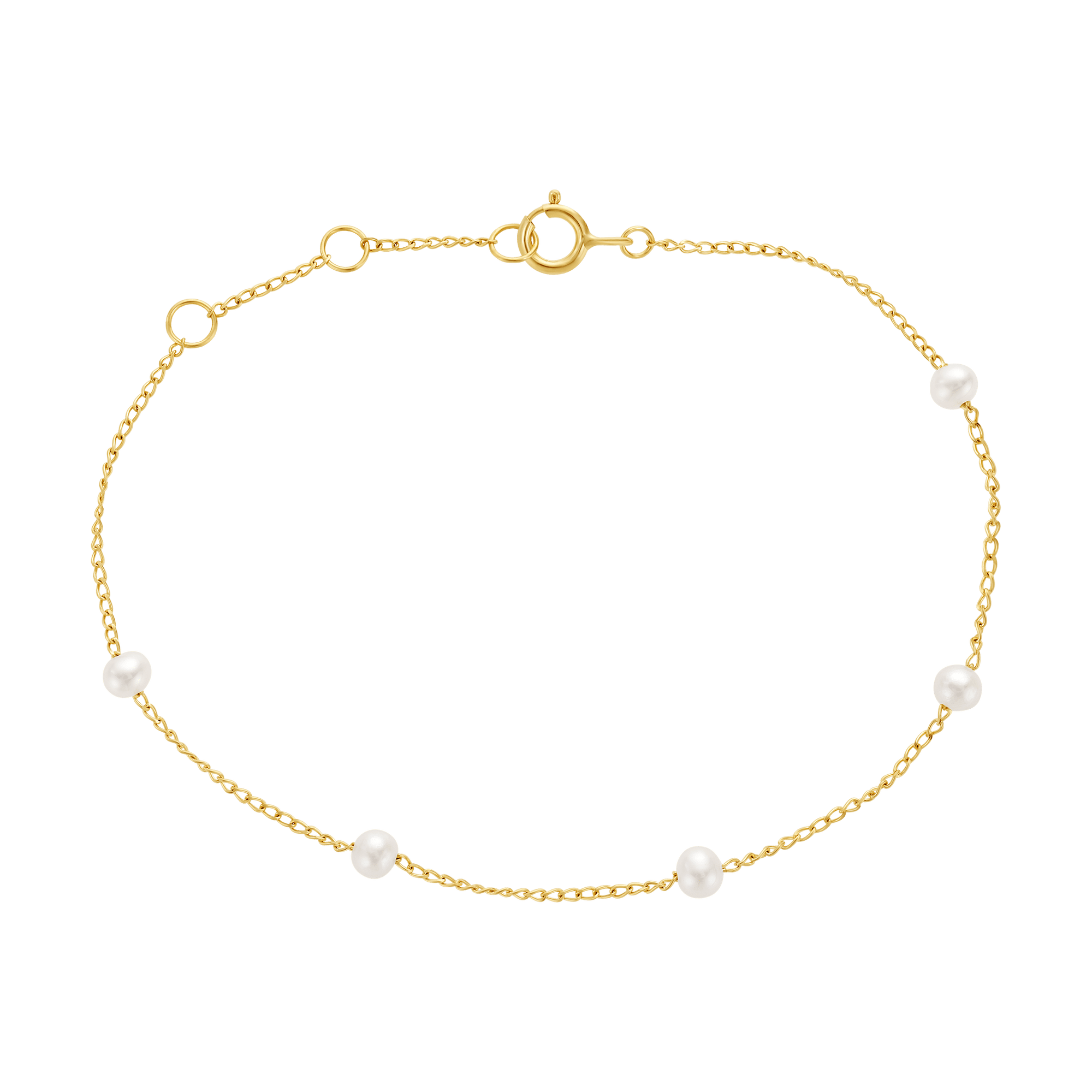 14kt Gold Minimalist Pearl Bracelet - Box Turtle