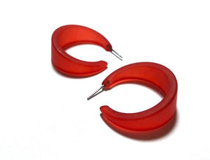Cherry Red Hoop Earrings