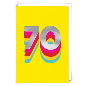 Rainbow 70 Birthday Card