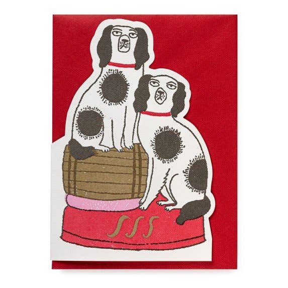 Barrell Dogs Cutout Greeting Card