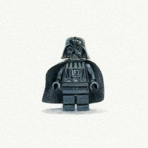 Lego Darth Vader Miniature Watercolor Print