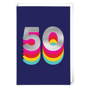 Navy 50 Birthday Card