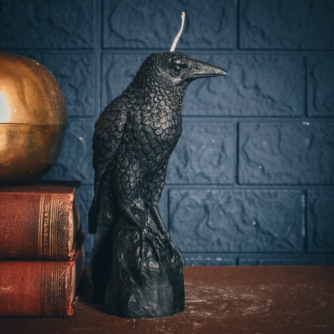 Perched Raven Pillar Candle