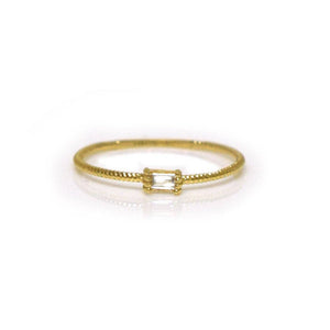 Solid Gold Diamond Golden Grace Twist Ring
