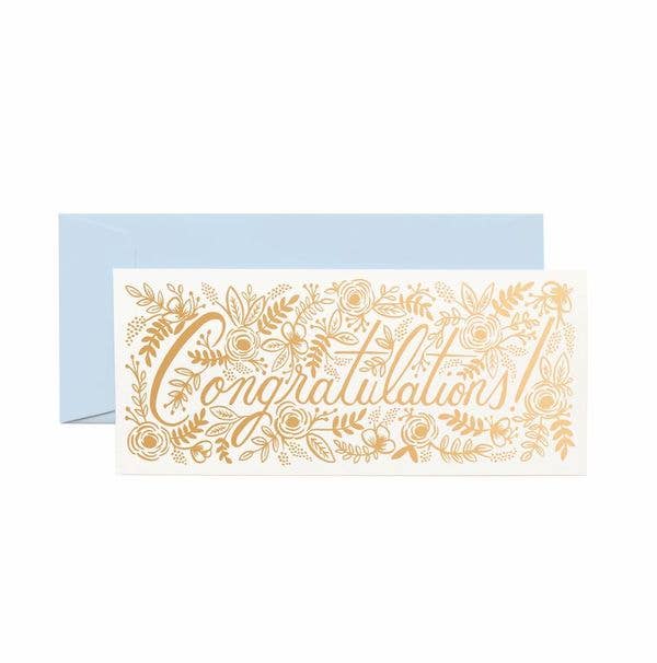 Champagne Floral Congrats No. 10 Card