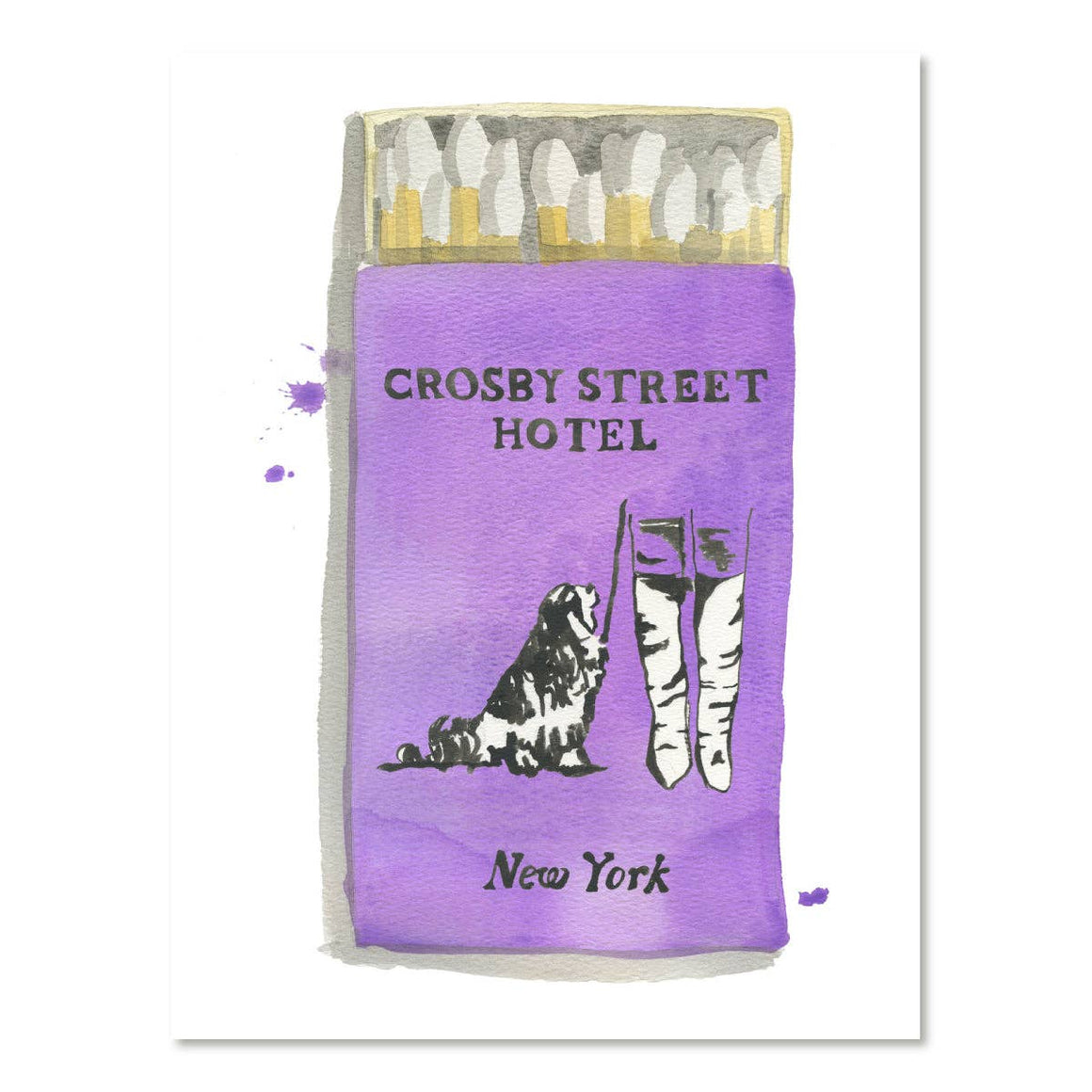 Crosby Street Hotel Matchbook Watercolor Print