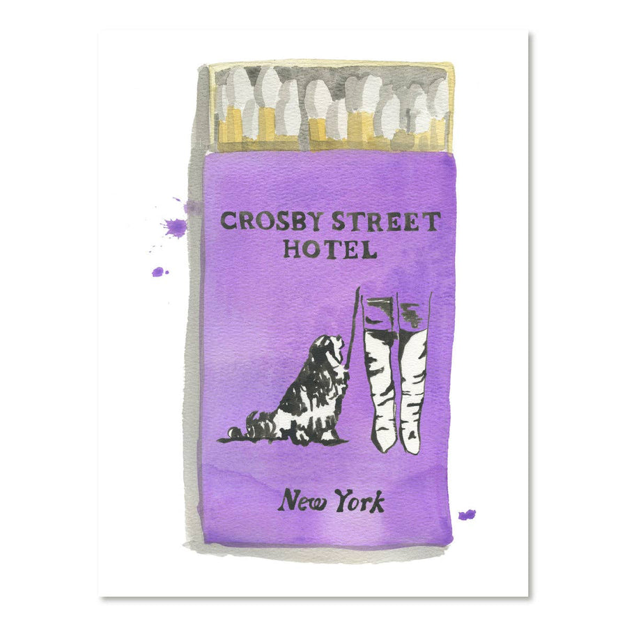 Crosby Street Hotel Matchbook Watercolor Print