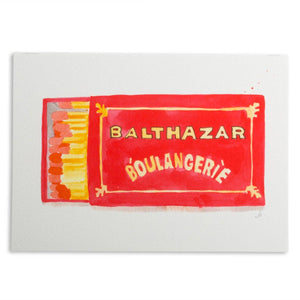 Balthazar Matchbook Watercolor Print