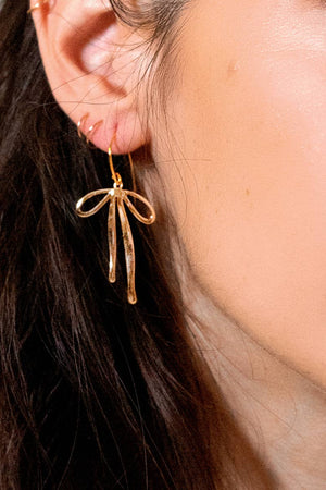 Bad to the Bow 18K Gold Plated Earrings