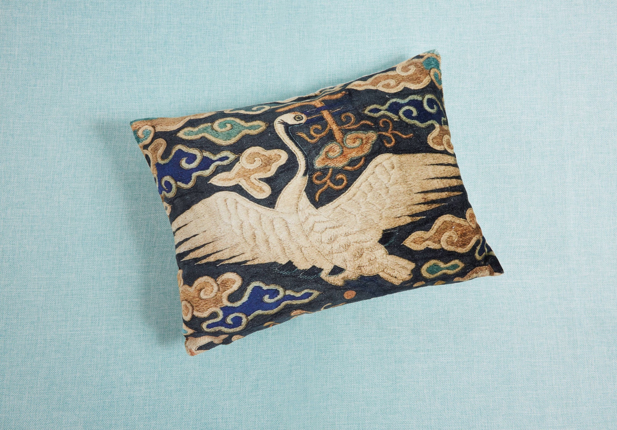 Rectangle Crane Velvet Pillow