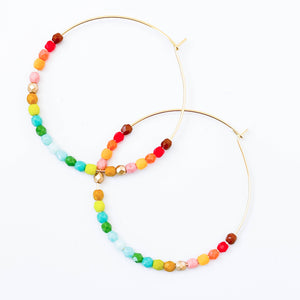 large ombre beaded hoops