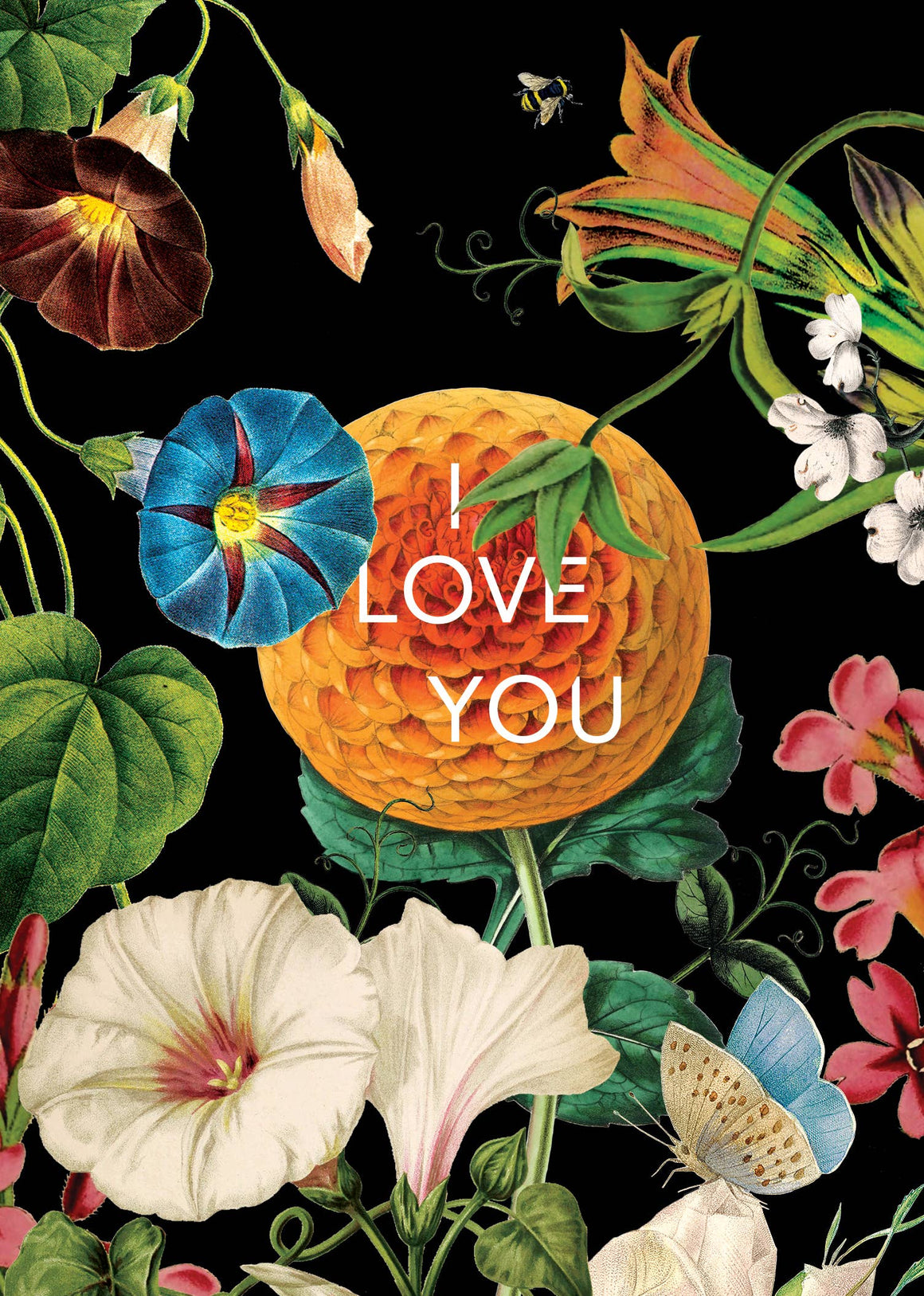 I love you ( flowers) 5x7 greeting card