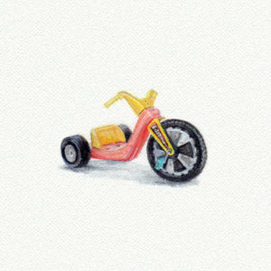 Big Wheel Miniature Watercolor Print