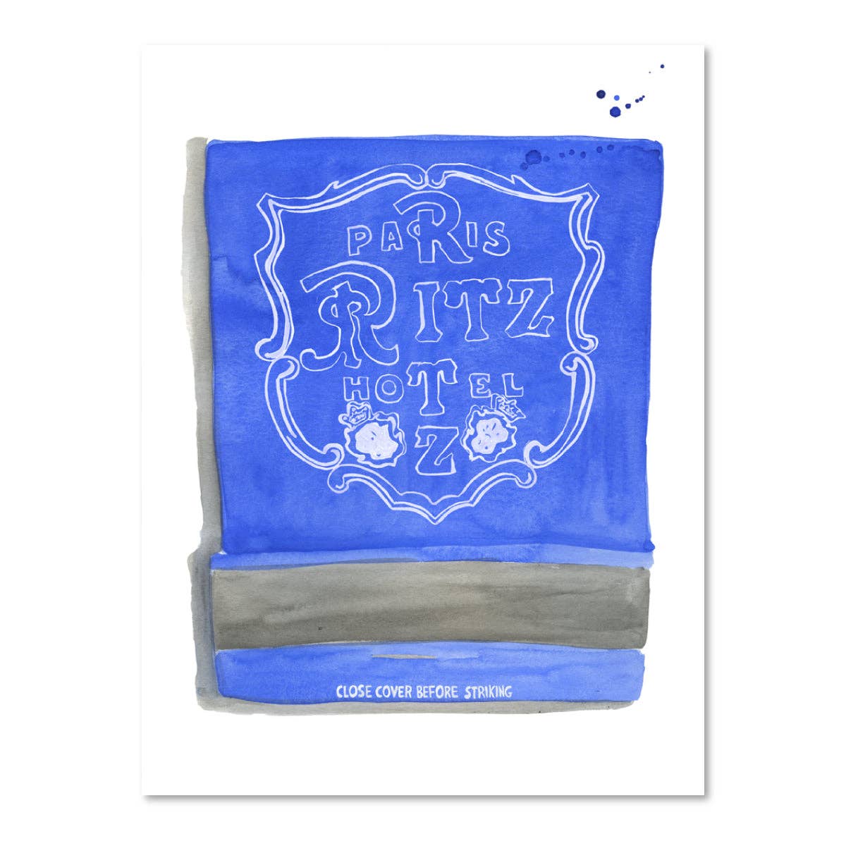 The Ritz Matchbook Watercolor Print