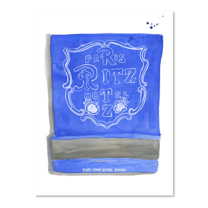 The Ritz Matchbook Watercolor Print