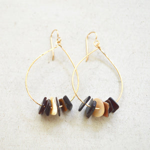 Black & White Shell Teardrop Earrings
