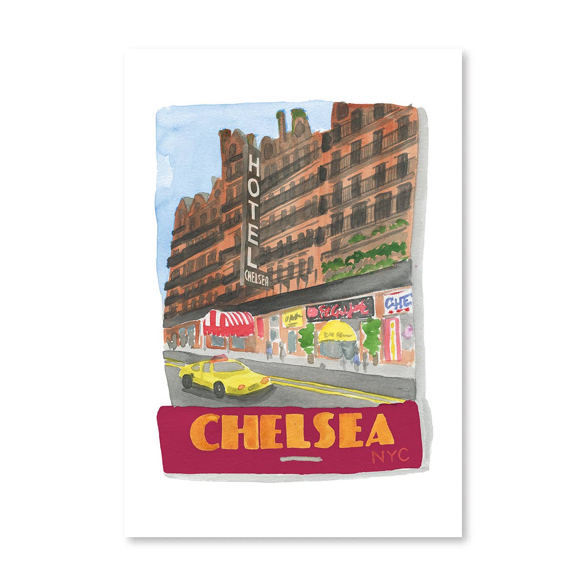 Chelsea NYC Watercolor Matchbook Print