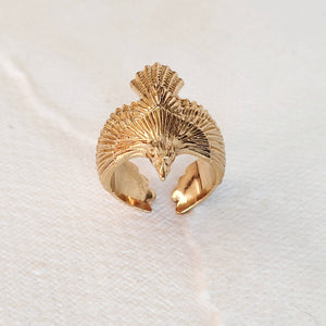 Eagle bird ring animal jewelry gold plated