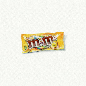 Peanut M&MS Miniature Watercolor Print