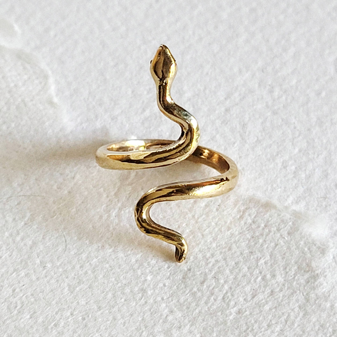 Smooth Brass Serpent Ring