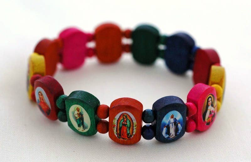 Multicolored Beaded Saints Bracelet