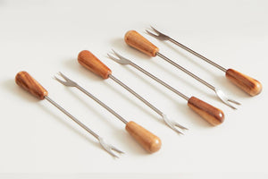 Italian Olivewood Aperitivo Forks - Set of 6