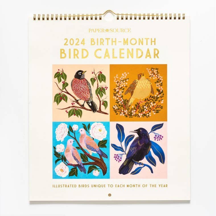 2024 Monthly Bird Wall Calendar