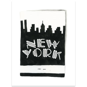 New York City Matchbook Watercolor Print