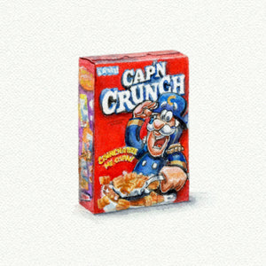 Cap'n Crunch Cereal Box Miniature Watercolor Print