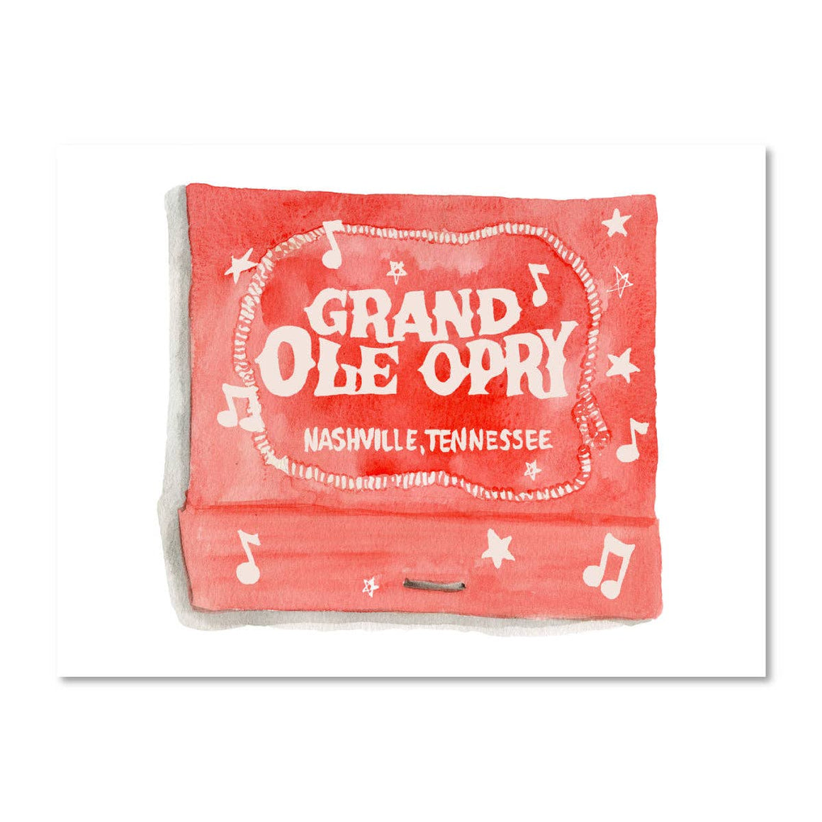 Grand Ole Opry Matchbook Watercolor Print