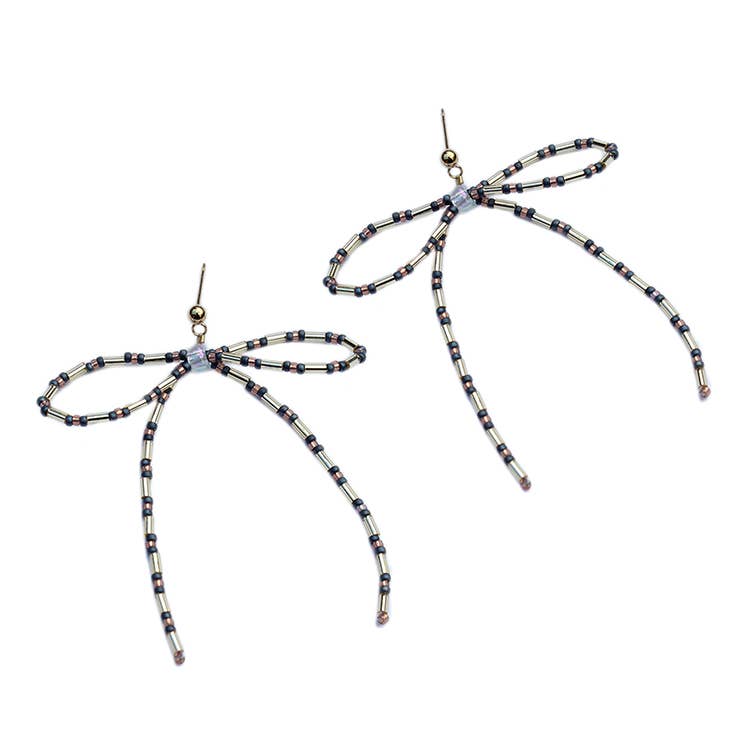 Beaded Bow Earrings